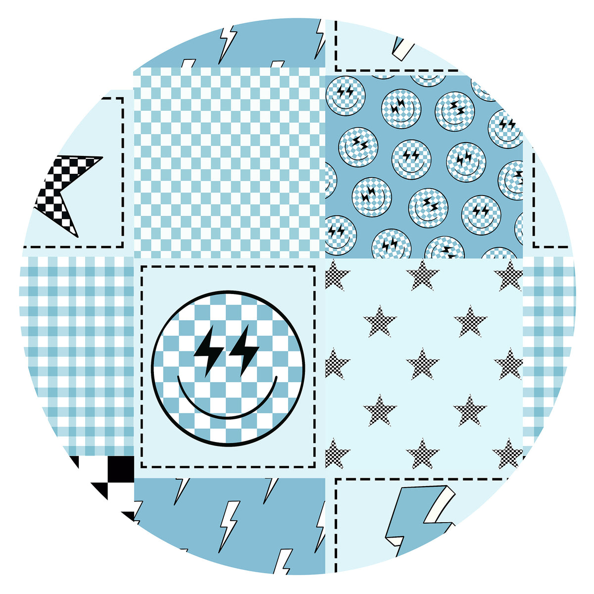 Electric Smiley Check Bamboo Zipper Romper Pajamas