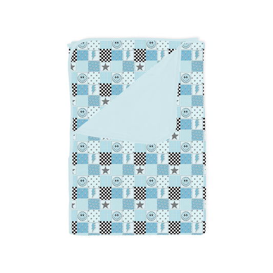 Electric Smiley Check Bamboo Blanket