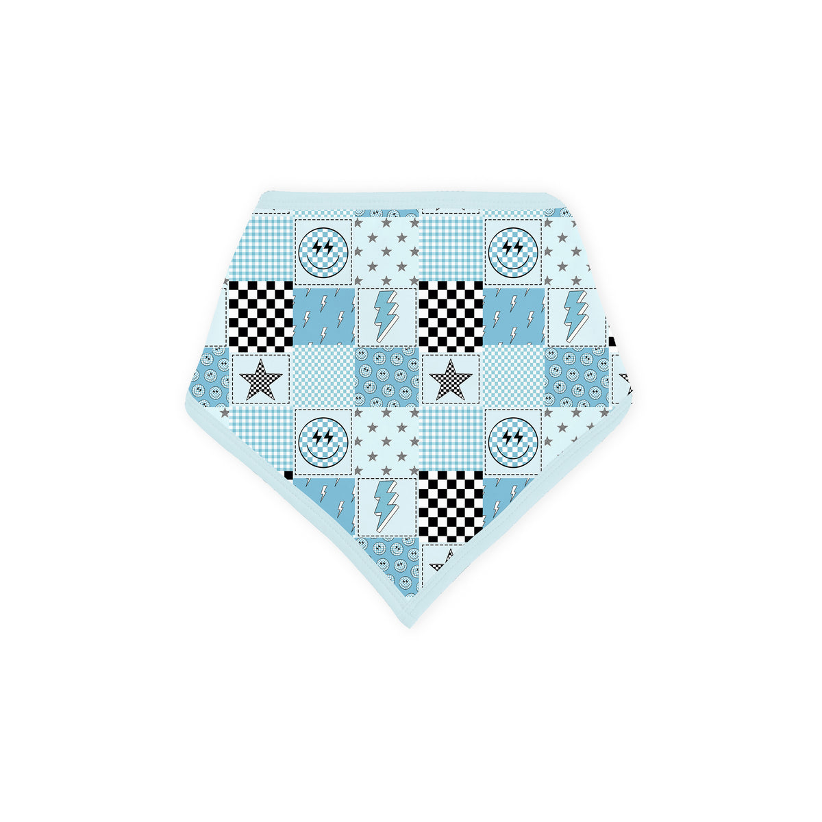 Electric Smiley Check Bamboo Baby Bib