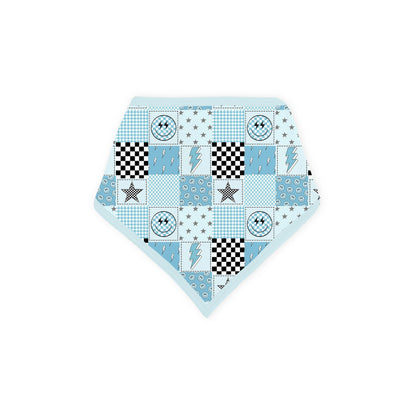 Electric Smiley Check Bamboo Baby Bib