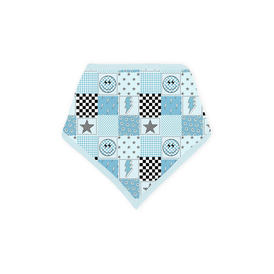 Electric Smiley Check Bamboo Baby Bib