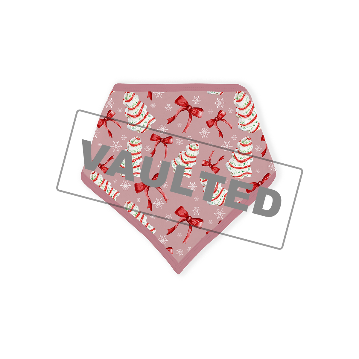Christmas Pink Tree Cakes and Bows Bamboo Baby Bib