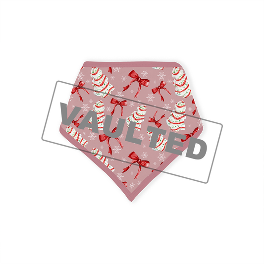 Christmas Pink Tree Cakes and Bows Bamboo Baby Bib