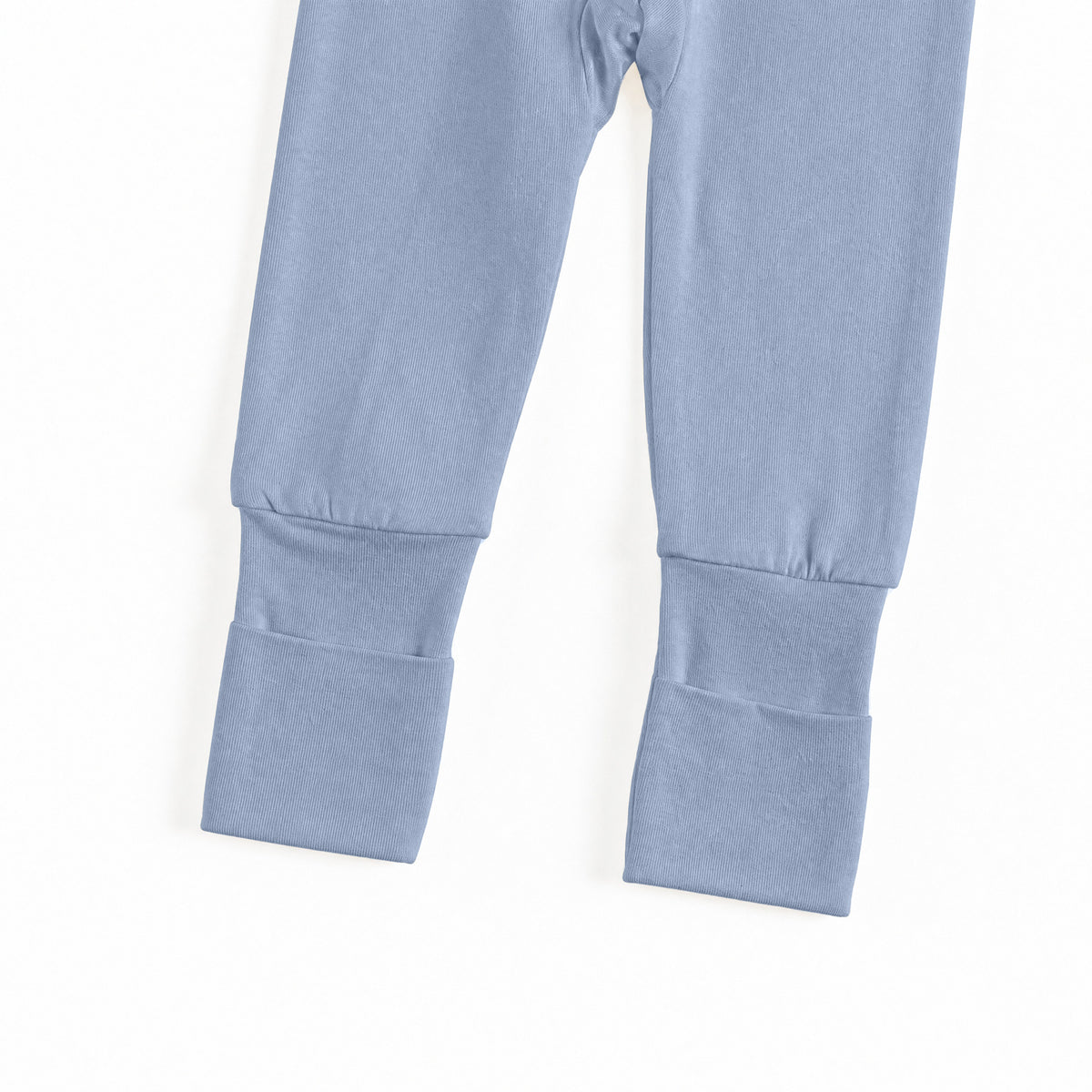 Greyish Misty Blue Bamboo Zipper Romper Pajamas
