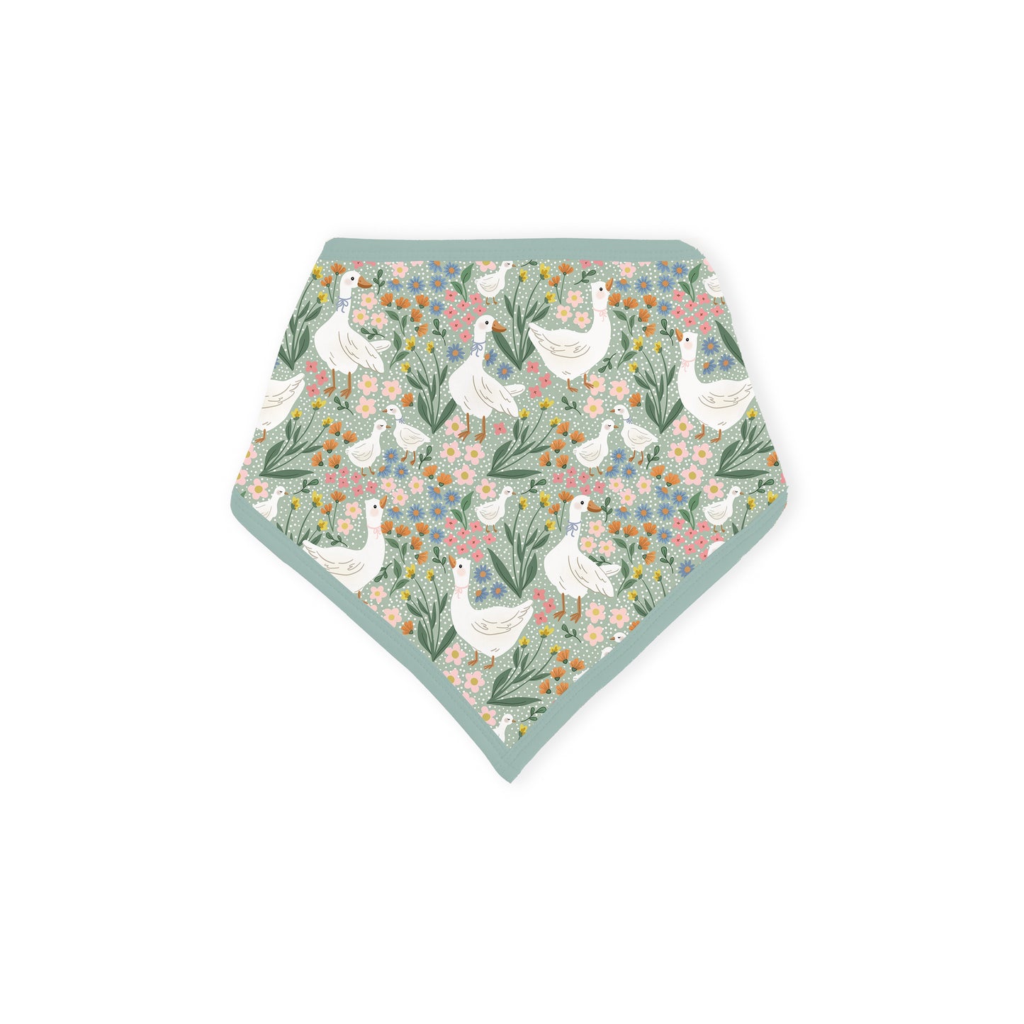 Daisy Goose Garden Meadow Floral Bamboo Baby Bib