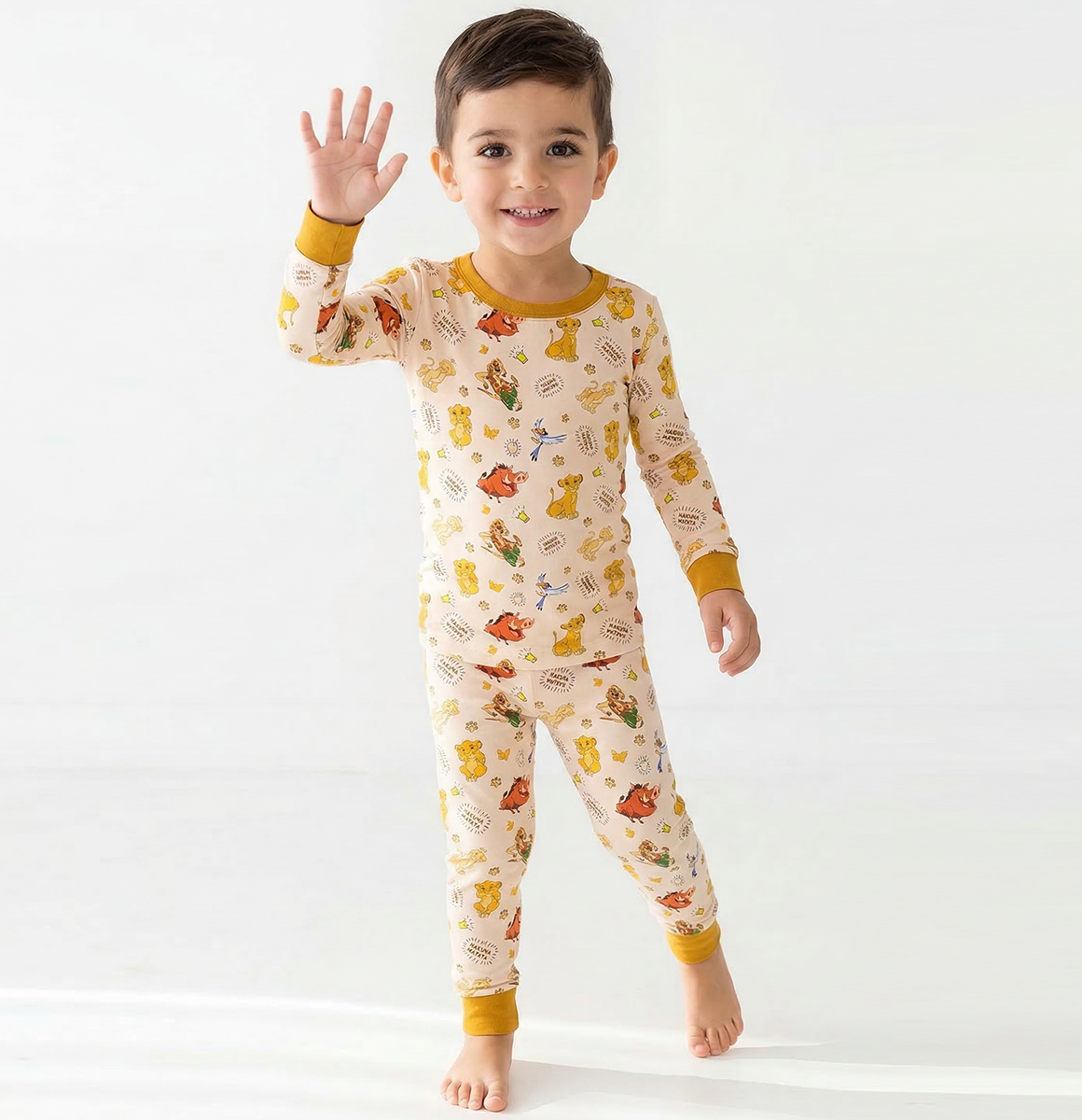 King Lion Friends Kids Bamboo Two-Piece Pajama Set