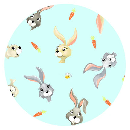 Easter Hoppy Bunny Carrot Parade Green Kids Bamboo Two-Piece Pajama Short Sleeve Set