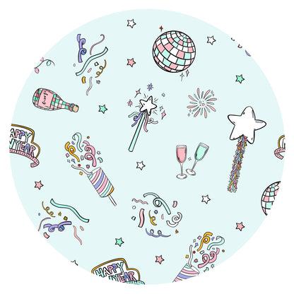 New Year Disco Party Baby Bamboo Zipper Pajama Romper