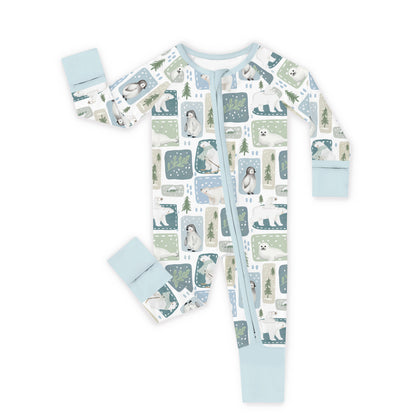 Winter Wonderland Friends Baby Bamboo Zipper Pajama Romper