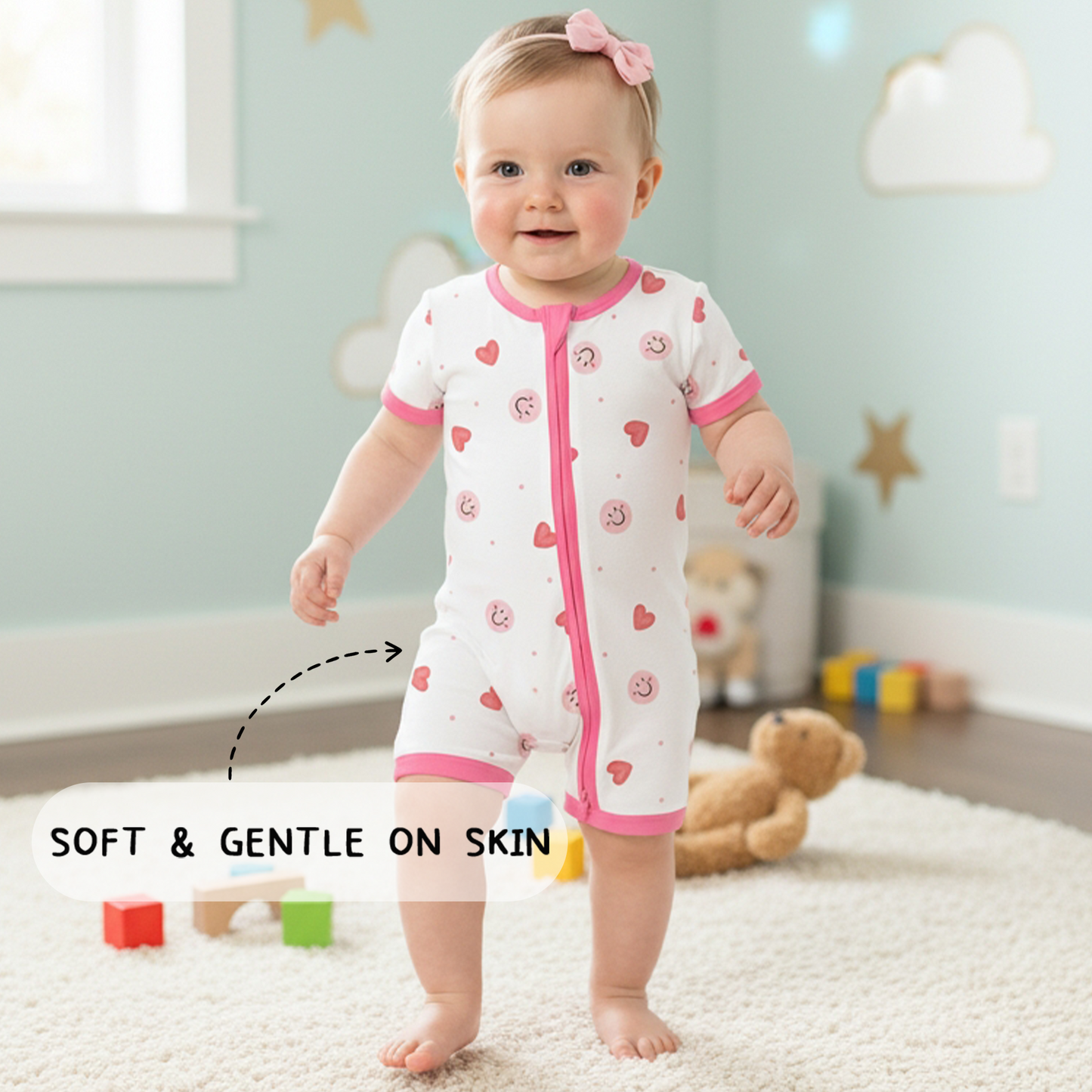 Nordic Dreams Grass Green Pattern court Bamboo Zippy Baby Baber