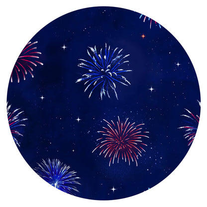 4th of July Colorful Firework Twinkle Stars Navy Bamboo Zipper Romper Pajamas