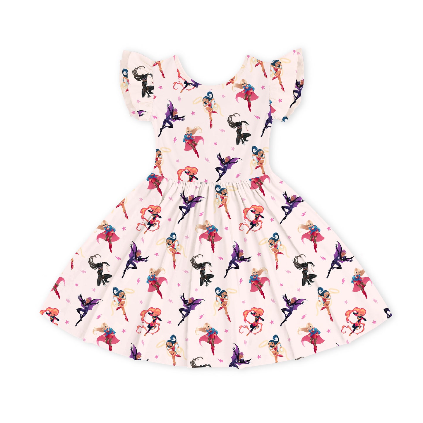 Superhero Girls Power Dreamsk Kids Bamboo Short Sleeves Dress