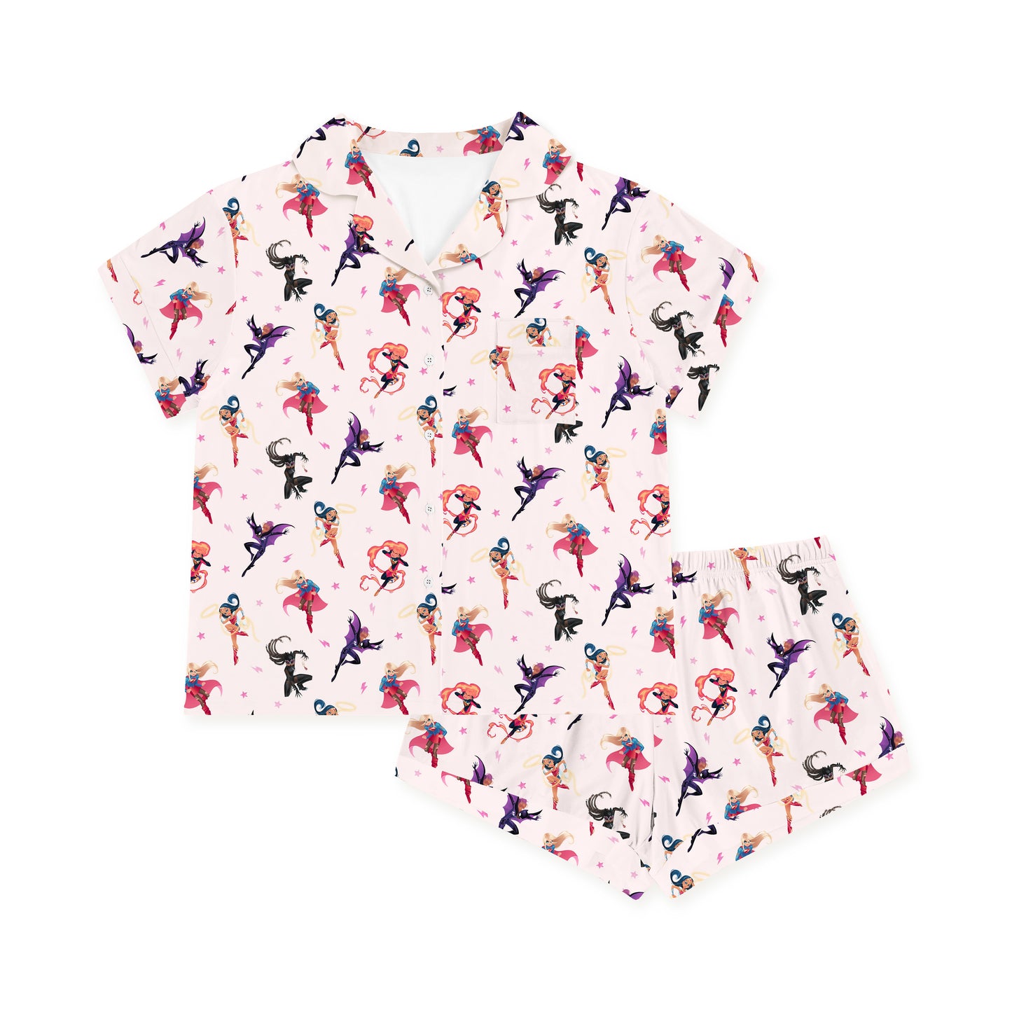 Superhero Girls Power Dreams Women's Bamboo Short Sleeve Pajama Set