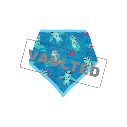 Surfing Dino Ocean Island Bamboo Baby Bib