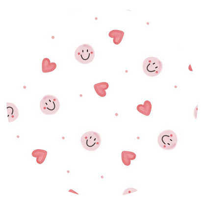 Sweet Hearts and Smiley Faces Pink Bamboo Baby Bib