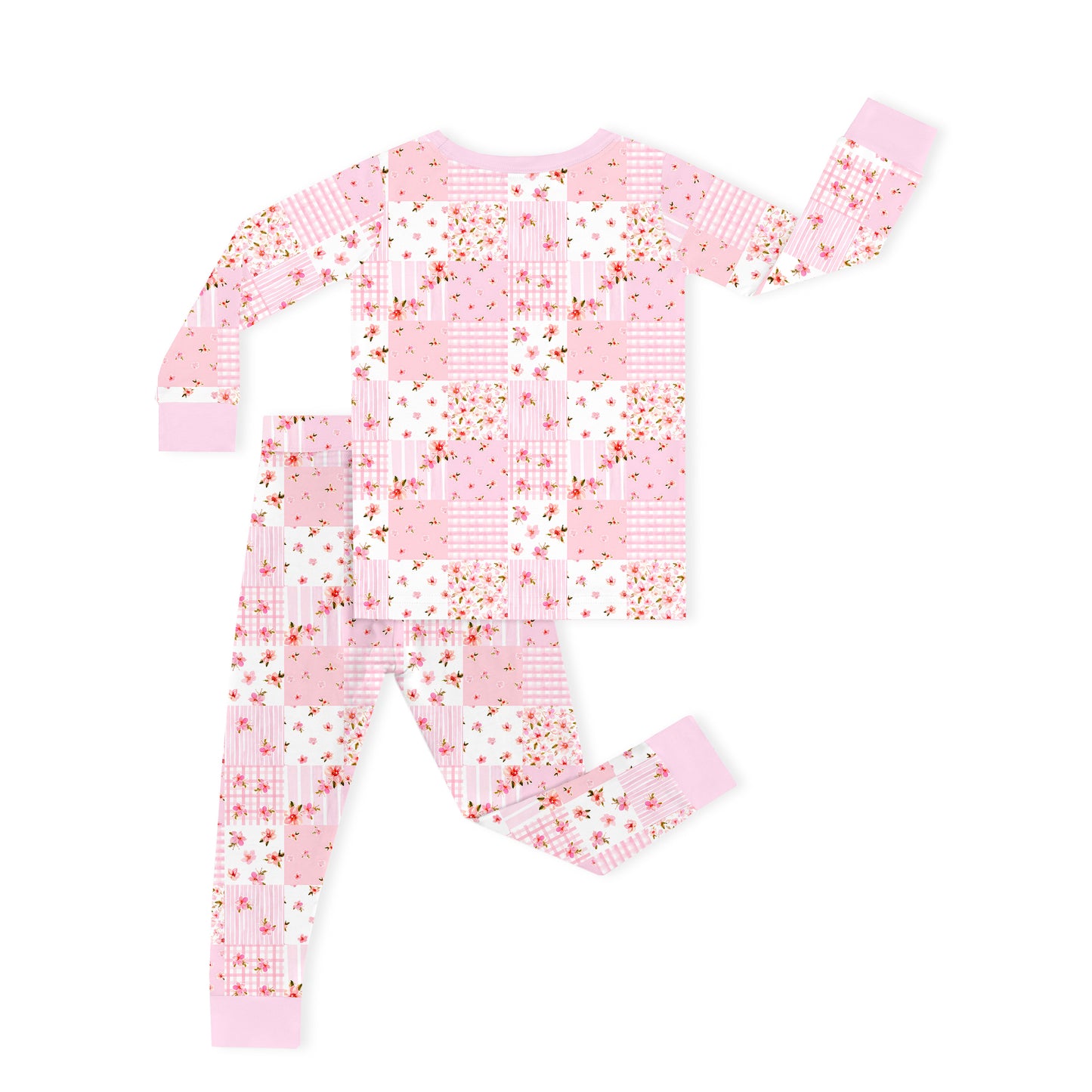 Valentine Floral Quilt Kids Bamboo Two-Piece Pajama Set