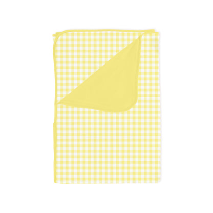 Classic Sunshine Gingham Yellow Bamboo Blanket