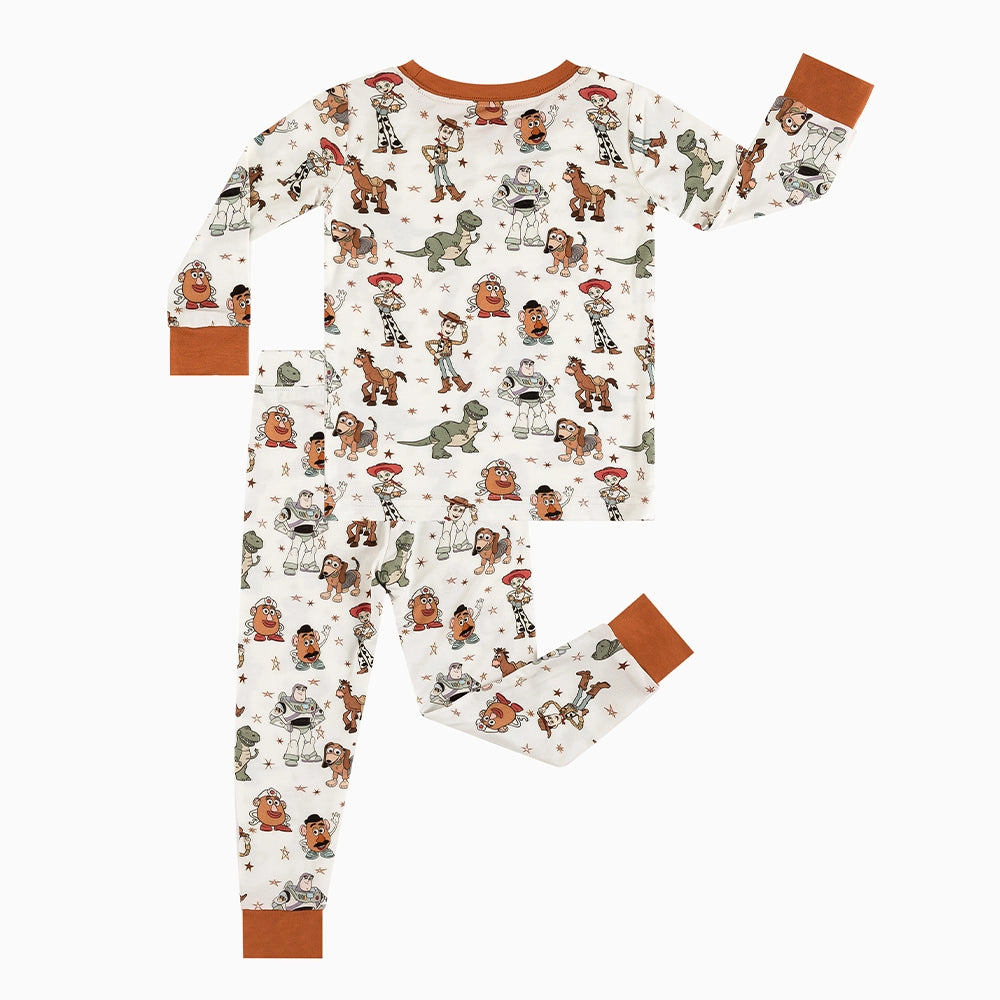Ensemble de pyjama à manches longues à manches longues en bambou à imprimé de football