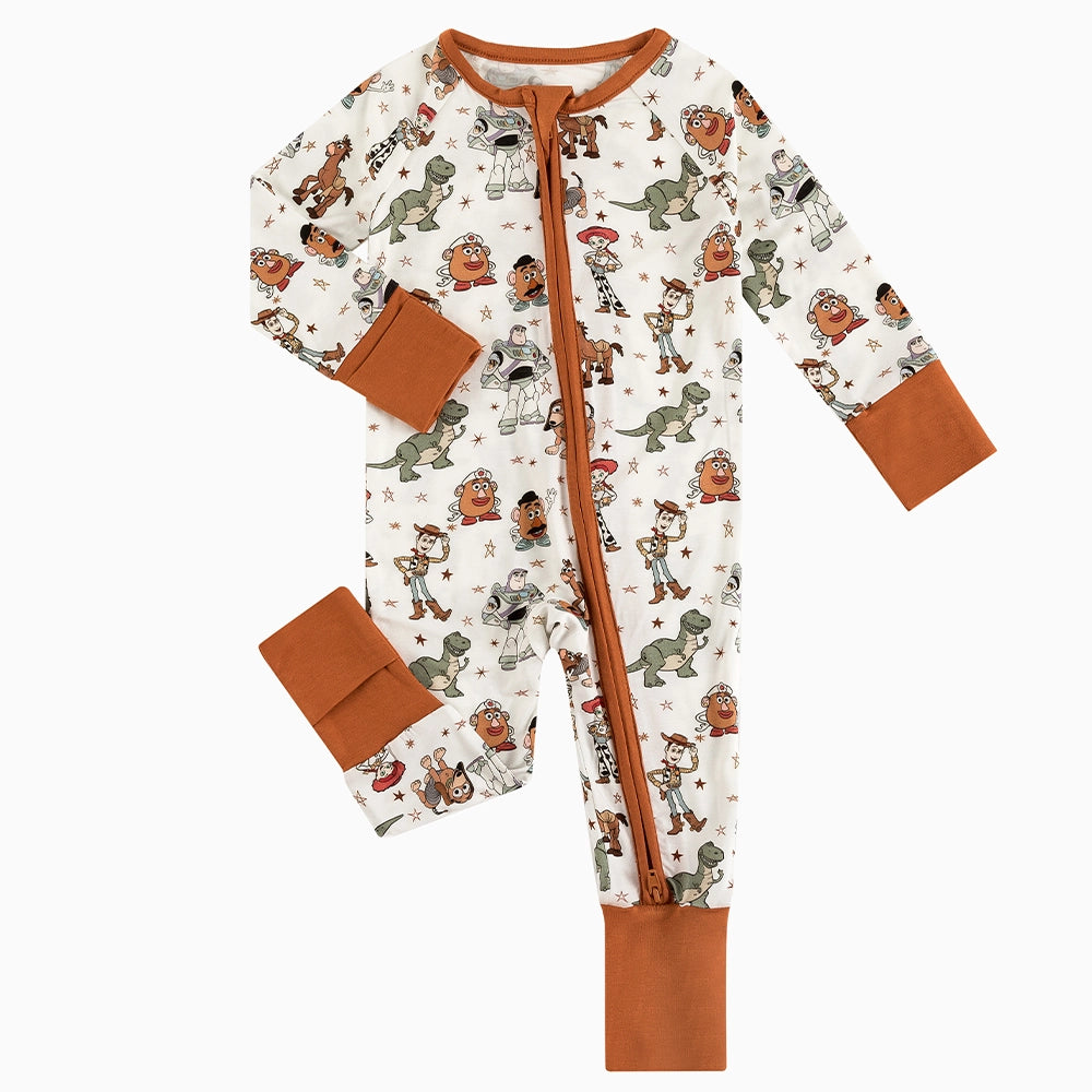Toy Club Baby Bamboo Zipper Romper Pajamas
