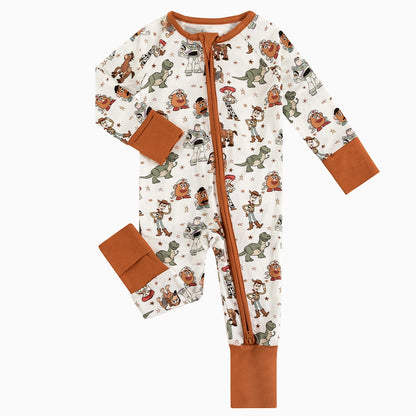 Toy Club Baby Bamboo Zipper Romper Pajamas