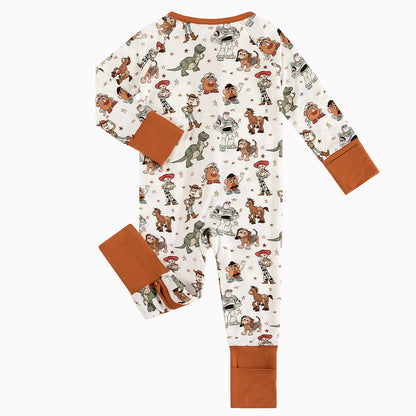 Toy Club Baby Bamboo Zipper Romper Pajamas