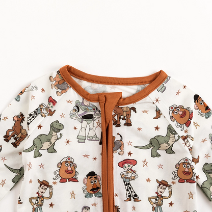 Toy Club Baby Bamboo Zipper Romper Pajamas