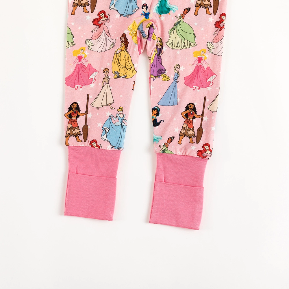 Princess Pink Pentacle Baby Bamboo Zipper Romper Pajamas
