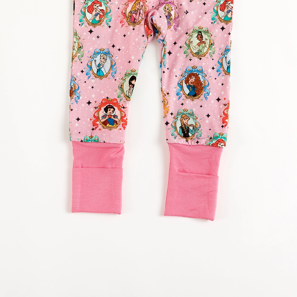 Princess Bow Star Baby Bamboo Zipper Romper Pajamas
