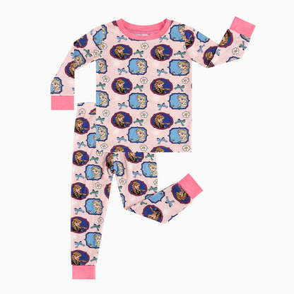 Flower Bow Princess Sisters Bamboo Long Sleeve Pajama Set