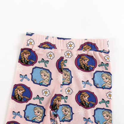 Flower Bow Princess Sisters Bamboo Long Sleeve Pajama Set