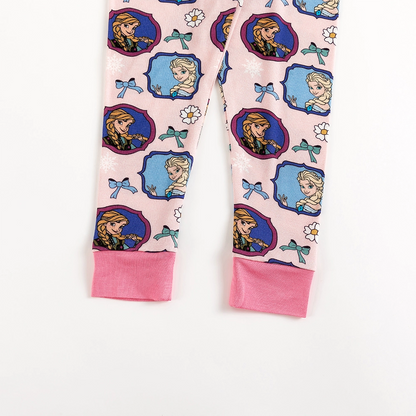 Flower Bow Princess Sisters Bamboo Long Sleeve Pajama Set