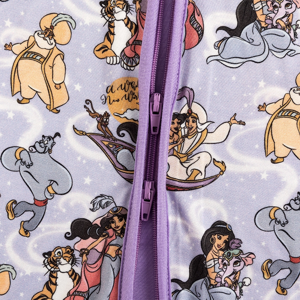 Magic Carpet Purple Baby Bamboo Zipper Romper Pajamas