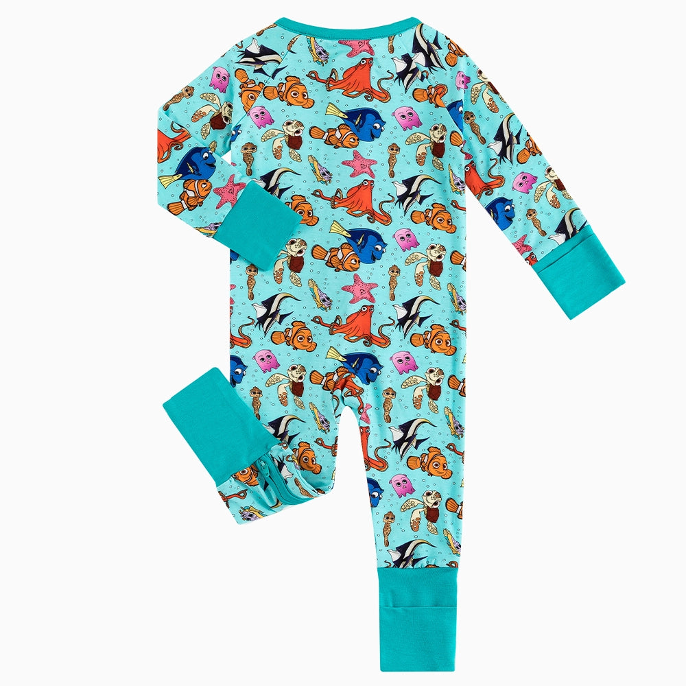 Marine Animals Baby Bamboo Zipper Romper Pajamas