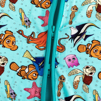 Marine Animals Baby Bamboo Zipper Romper Pajamas