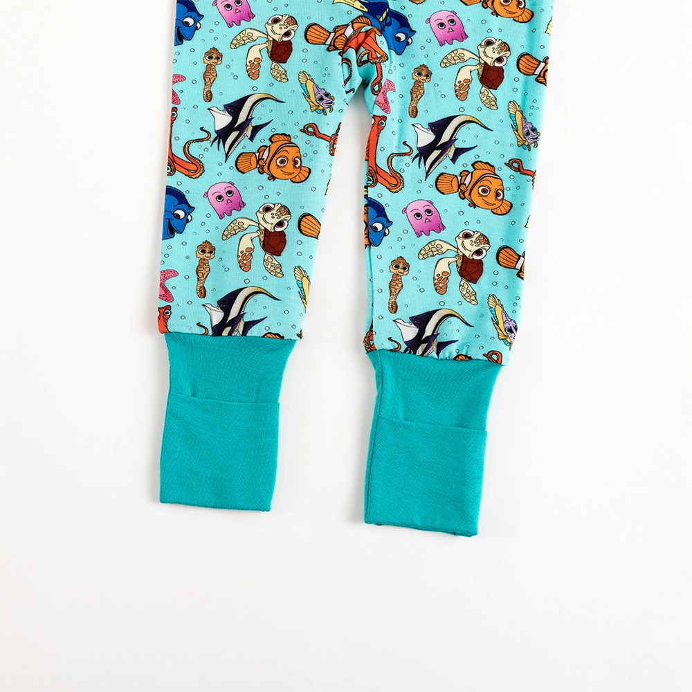 Marine Animals Baby Bamboo Zipper Romper Pajamas