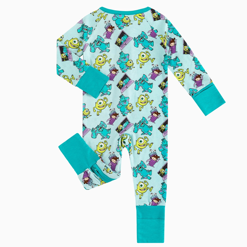 Monster And Kids Baby Bamboo Zipper Romper Pajamas