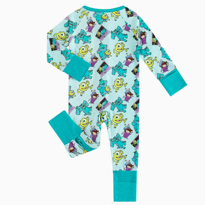 Monster And Kids Baby Bamboo Zipper Romper Pajamas