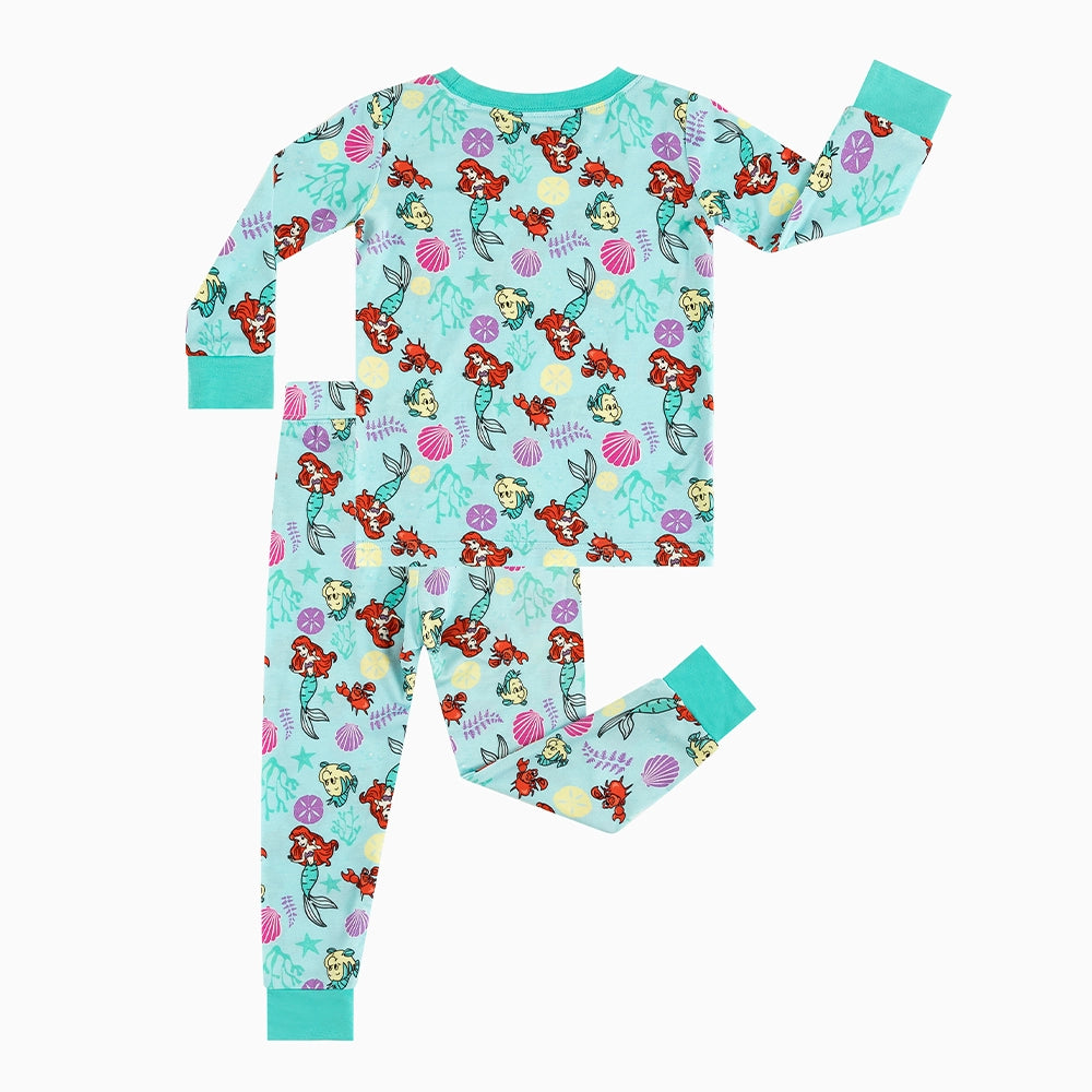 Mermaid And Flounder Bamboo Long Sleeve Pajama Set