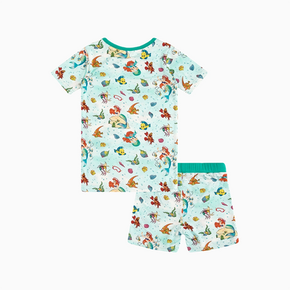 Mermaid Shell Fish Bamboo Shorts Kids Pajama Sets