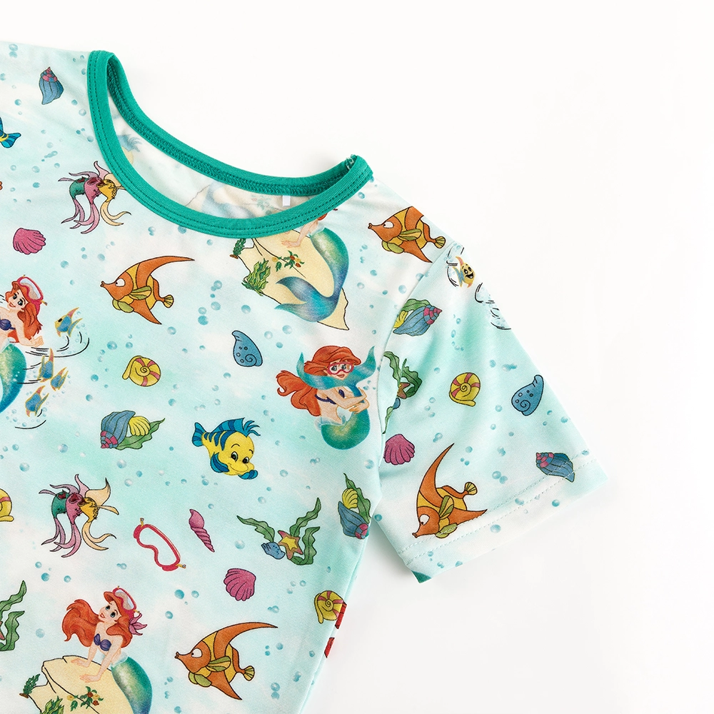 Mermaid Shell Fish Bamboo Shorts Kids Pajama Sets