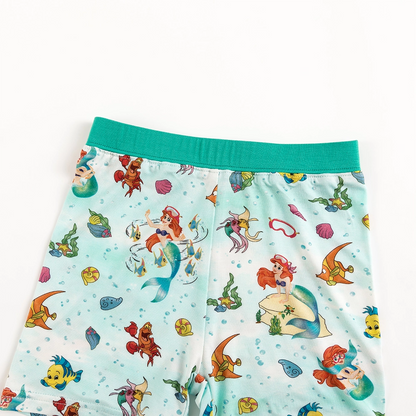 Mermaid Shell Fish Bamboo Shorts Kids Pajama Sets