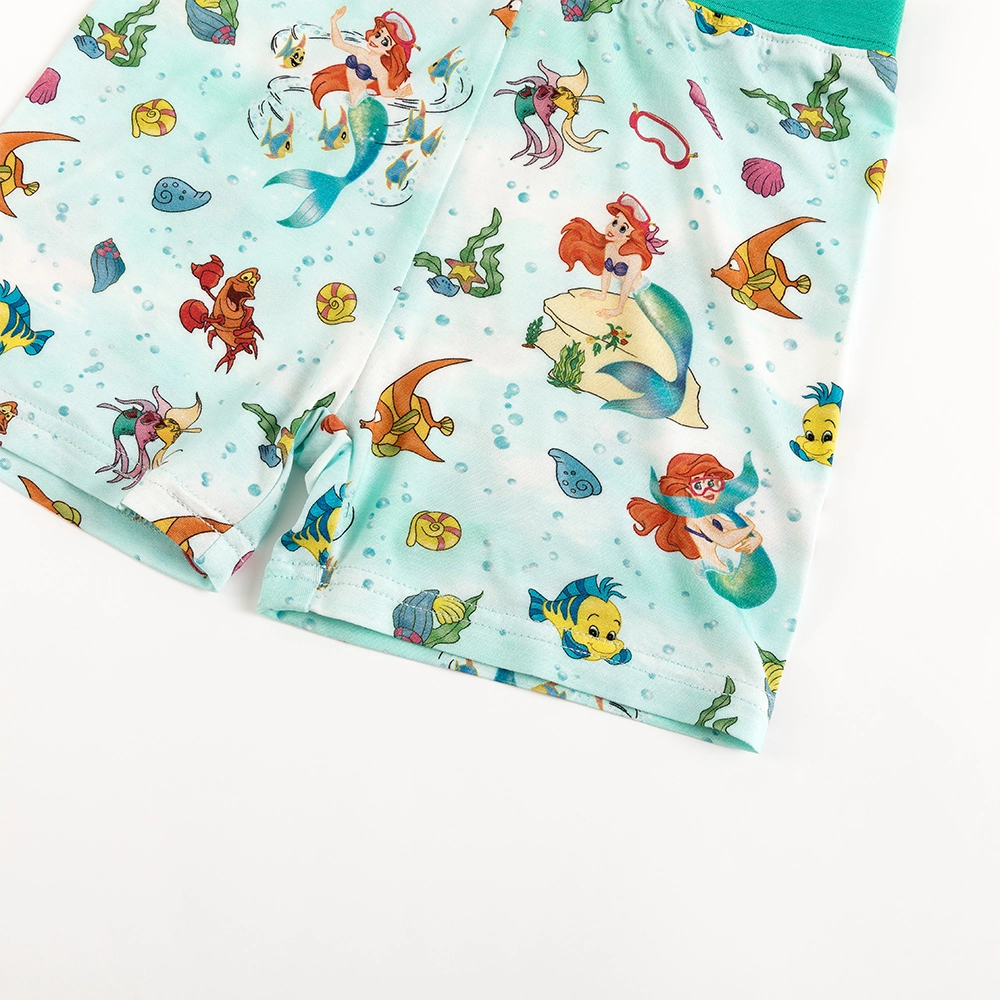 Mermaid Shell Fish Bamboo Shorts Kids Pajama Sets