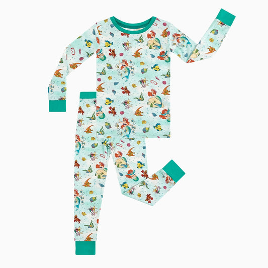 Mermaid Shell Fish Bamboo Long Sleeve Pajama Set