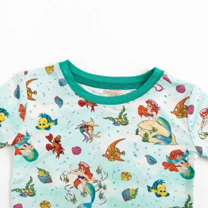 Mermaid Shell Fish Bamboo Long Sleeve Pajama Set