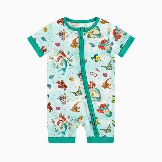 Mermaid Shell Fish Bamboo Short Bamboo Zippy Baby Romper