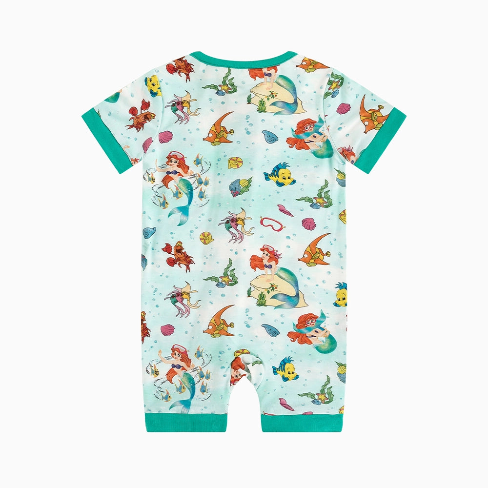 Mermaid Shell Fish Bamboo Short Bamboo Zippy Baby Romper