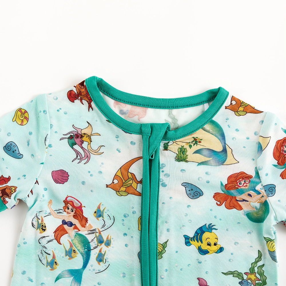 Mermaid Shell Fish Bamboo Short Bamboo Zippy Baby Romper
