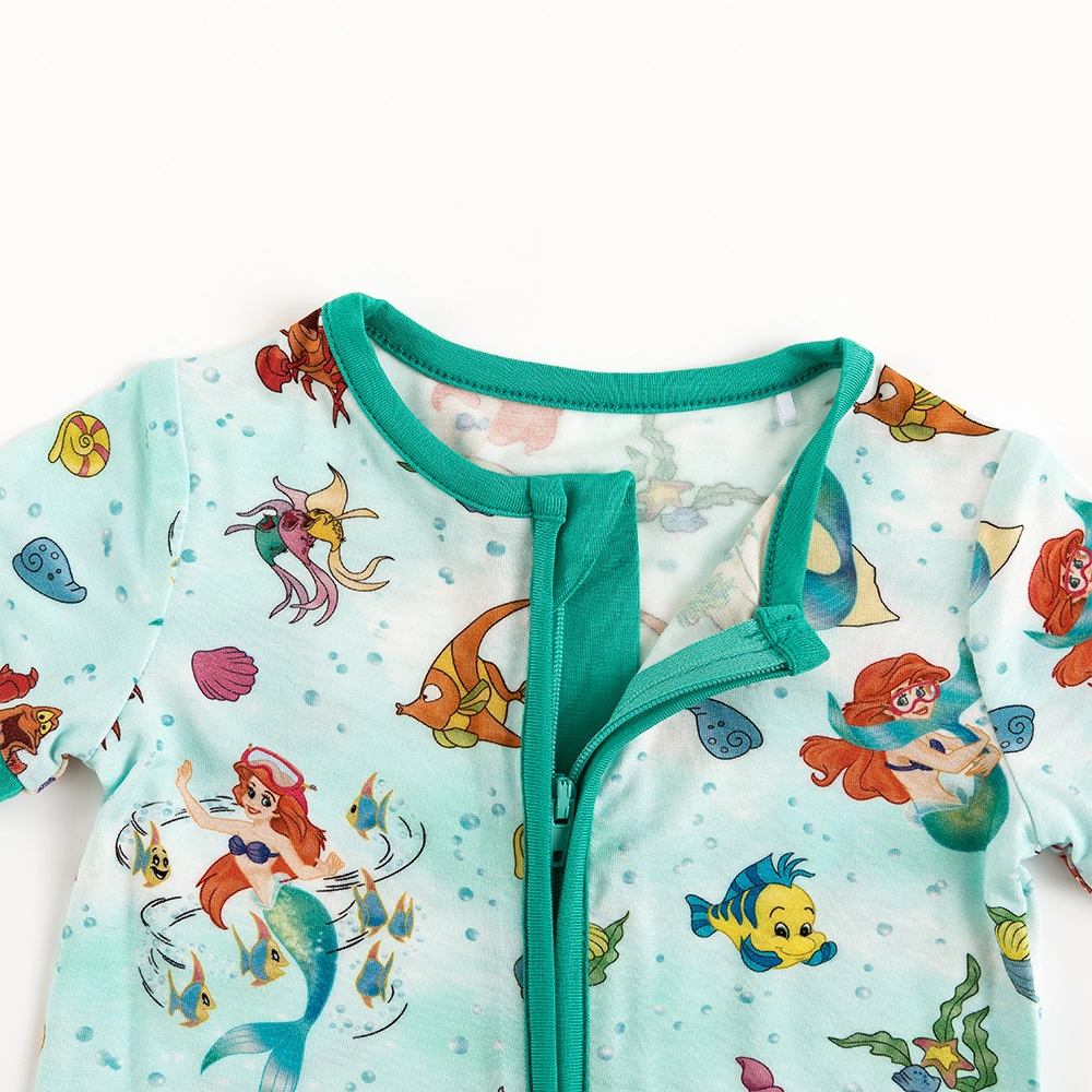 Mermaid Shell Fish Bamboo Short Bamboo Zippy Baby Romper