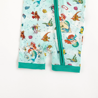 Mermaid Shell Fish Bamboo Short Bamboo Zippy Baby Romper