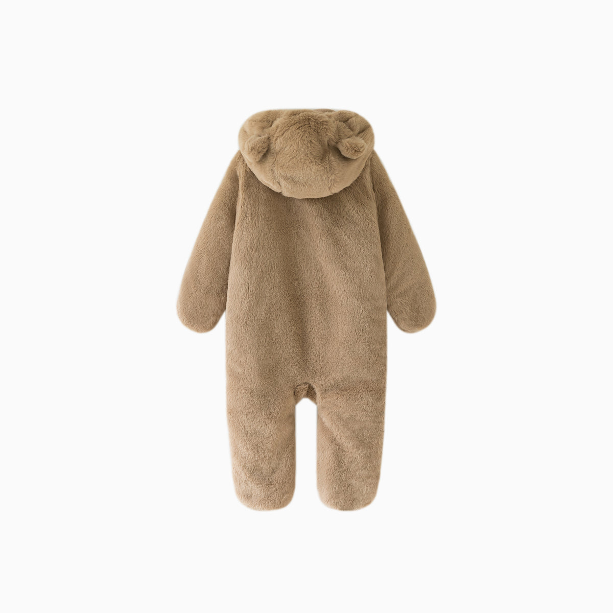 Chocolate Brown Baby Bear Fleece Hooded Romper